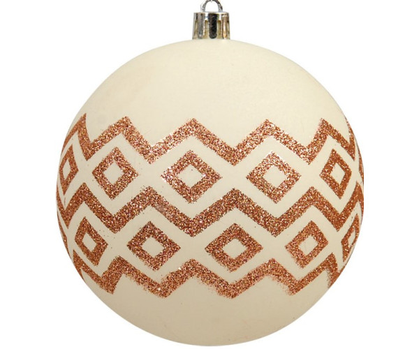 Χάλκινη Πλαστική Χριστουγεννιάτικη Μπάλα 8cm (Σετ 6 τμχ)